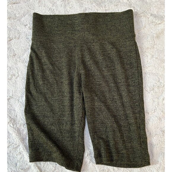 rag & bone Women High Rise Ribbed Knit Shorts XS Green Pull-On Stretch Casual